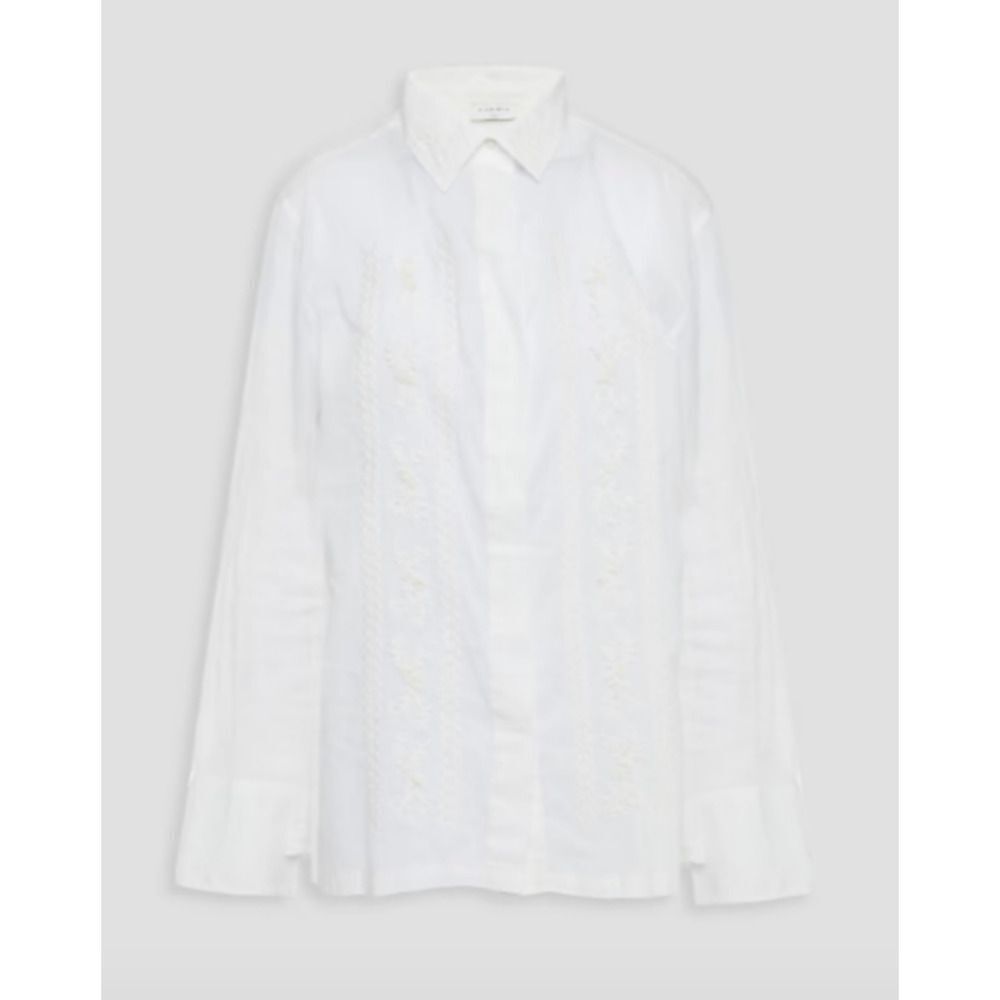 Sandro Paris Aneli Cotton Embroidered Blouse long sleeve Size 3 US 8 - Picture 5 of 7